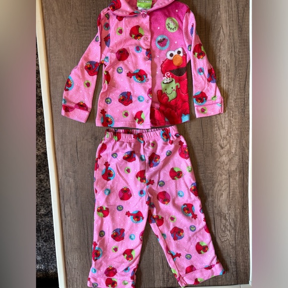 Vintage Y2K 2010 Sesame Street Elmo Pajamas Christmas Winter Hot Chocolate 3T - Picture 1 of 7